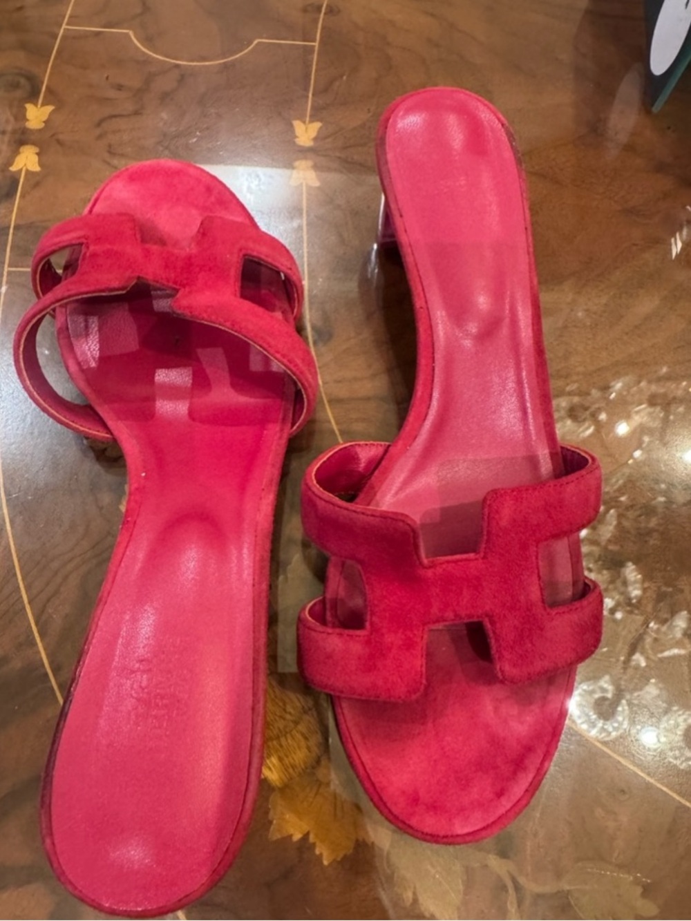 Hermès Fuchsia Suede Oran Sandals – Size 42 - Picture 3 of 17